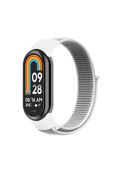 KILIFTECH Xiaomi Mi Band 9 Zore KRD-03 Hasır Kordon-Beyaz
