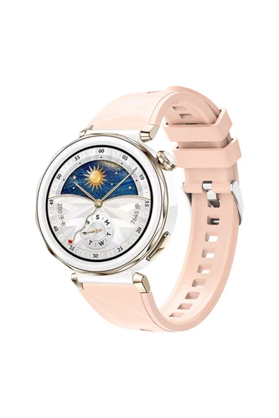 KILIFTECH Huawei Watch GT5 Pro 42mm Uyumlu Zore KRD-129 Silikon Kordon Strap Kayış-Pembe ürün görseli