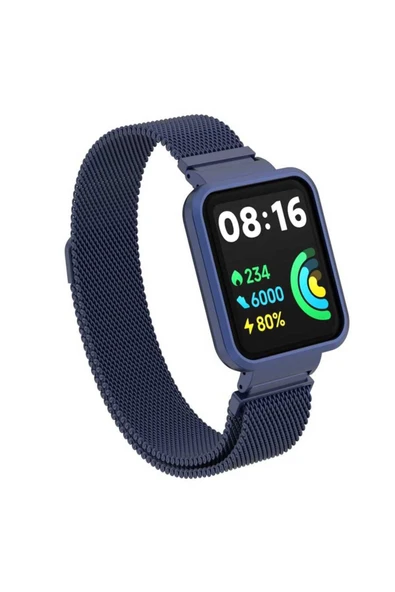 KILIFTECH Xiaomi Redmi Watch 2 Lite Uyumlu KRD-58 Metal Zore Kordon-Lacivert ürün görseli 1