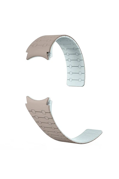 KILIFTECH Galaxy Watch 5 Pro 45mm Zore KRD-111 20mm Çizgili Desenli Silikon Kordon-Haki