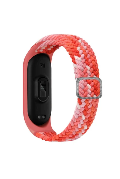 KILIFTECH Xiaomi Mi Band 4 Uyumlu KRD-49 Örgü Zore Kordon-Papaya - 2