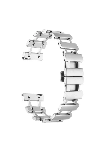 10LİNE AKSESUAR Huawei GT2 46mm Uyumlu CLO- KRD-96 22mm Metal Kordon-Siyah - Resim 5