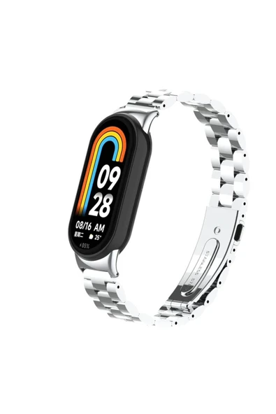 zore Xiaomi Mi Band 9 KRD-04 Metal Kordon-Gümüş