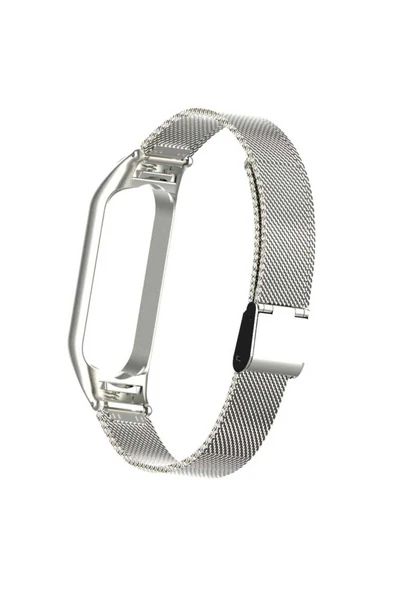 YuccaTech Xiaomi Mi Band 5 Uyumlu KRD-06 Metal Zore Kordon-Siyah - Resim 5