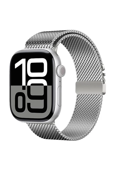 zore Apple Watch 7 41mm Uyumlu Metal Hasır Kordon KRD-121 ürün görseli