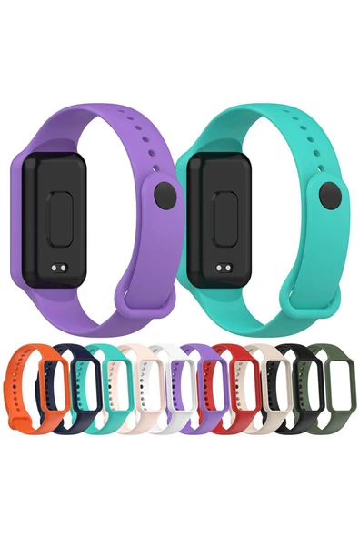 zore Xiaomi Redmi Smart Band 2 Uyumlu KRD-87 Uyumlu Kordon FPT Pembe Açık - Resim 4