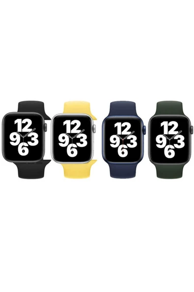 Cleo Cases Watch Ultra 49mm Kordon Uyumlu KRD-31 Solo Loop Medium Strap Kayış CLO- Sarı - Resim 5