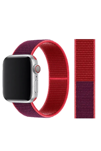 wenixs aksesuar Watch 44mm Uyumlu KRD-03 Hasır Zore Kordon-52-Red Purple ürün görseli