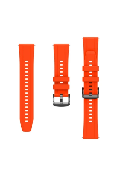 YuccaTech Huawei GT4 22mm Uyumlu CLO- KRD-95 Silikon Kordon-Kırmızı - 5