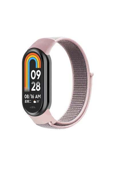 zore Xiaomi Mi Band 9 Zore KRD-03 Hasır Kordon-Pink Sand