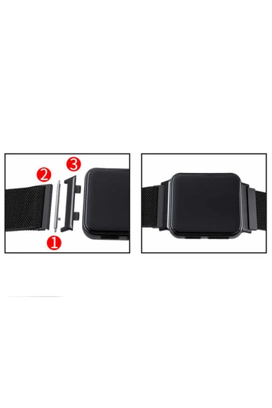 10LİNE AKSESUAR Oppo Watch 46mm 22mm Metal Kordon Dönüştürücü CLO- Siyah - 6