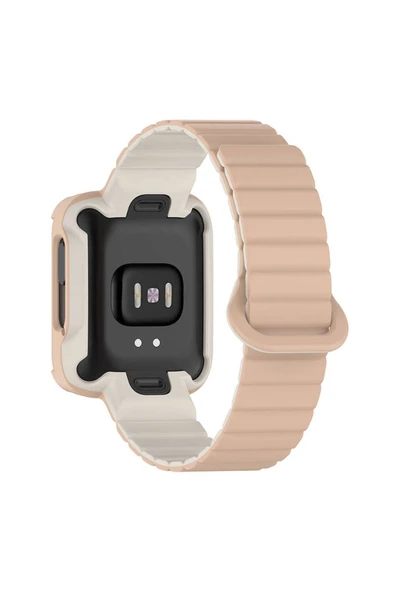 Wiku Bilişim Xiaomi Redmi Watch 1 Silikon Kordon Zore KRD-105 Strap Kayış-Koyu Kırmızı-Siyah - Resim 6