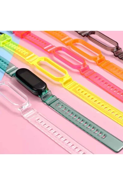 YuccaTech Xiaomi Mi Band 6 KRD-27 Uyumlu Zore Kordon-Sarı - 5