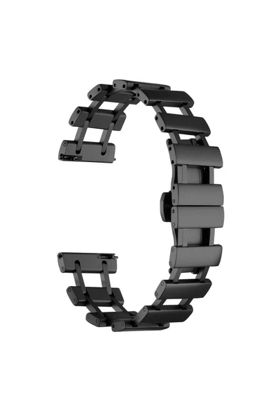 YuccaTech Gear S3 Uyumlu CLO- KRD-96 22mm Metal Kordon-Siyah - 3