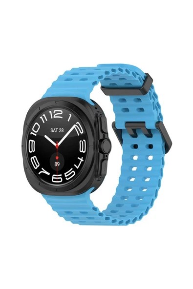 DorukPlus Galaxy Watch Ultra 47mm Zore KRD-118 Tırtıklı Tasarım Silikon Kordon-Mavi ürün görseli