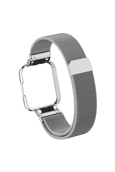 wenixs aksesuar Xiaomi Redmi Watch (Mi Watch Lite) Uyumlu KRD-58 Metal Zore Kordon-Siyah - Resim 6