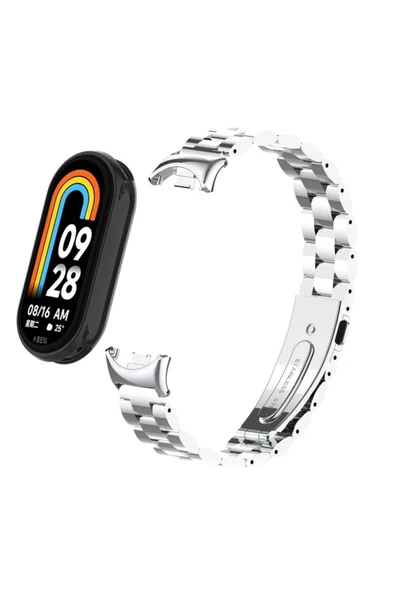 zore Xiaomi Mi Band 9 KRD-04 Metal Kordon-Gümüş - 3