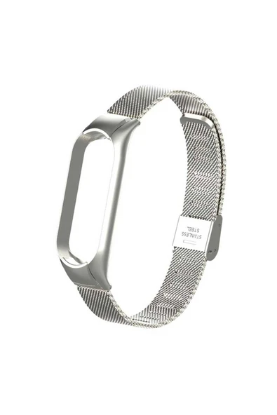 YuccaTech Xiaomi Mi Band 5 Uyumlu KRD-06 Metal Zore Kordon-Siyah - Resim 3