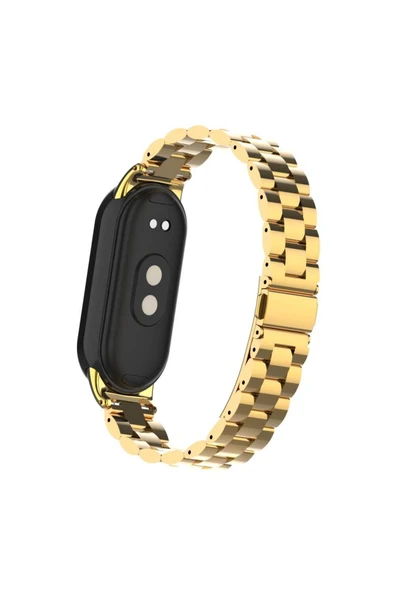 zore Xiaomi Mi Band 8 KRD-04 Metal Kordon-Gold - Resim 5