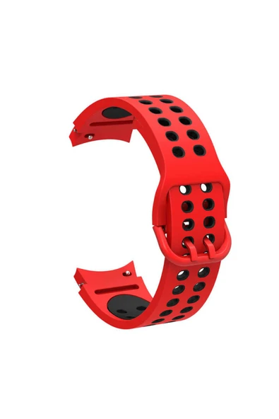 KILIFTECH Galaxy Watch 4 Classic 46mm KRD-02 Uyumlu Zore Kordon-Kırmızı-Siyah - Resim 2