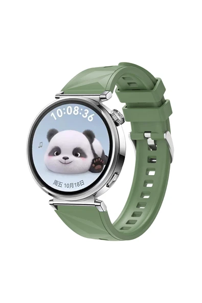 zore Huawei GT4 41mm Uyumlu Zore KRD-129 18mm Silikon Kordon Strap Kayış-Yeşil ürün görseli 1