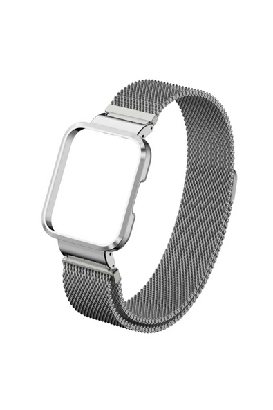 wenixs aksesuar Xiaomi Redmi Watch (Mi Watch Lite) Uyumlu KRD-58 Metal Zore Kordon-Kırmızı - 3