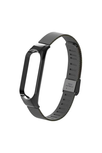 YuccaTech Xiaomi Mi Band 5 Uyumlu KRD-06 Metal Zore Kordon-Siyah - Resim 7
