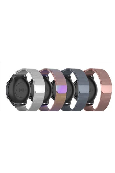 YuccaTech Huawei Watch GT 3 46mm Uyumlu KRD-12 Metal PAT Kordon Rose Gold - 7