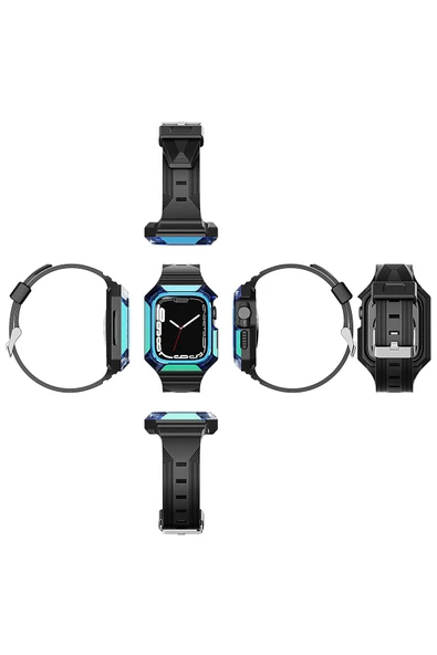 KILIFTECH Watch 38mm Uyumlu KRD-88 Sert PC Kasa Koruyuculu Uyumlu Zore Kordon-Rose Gold - Resim 5