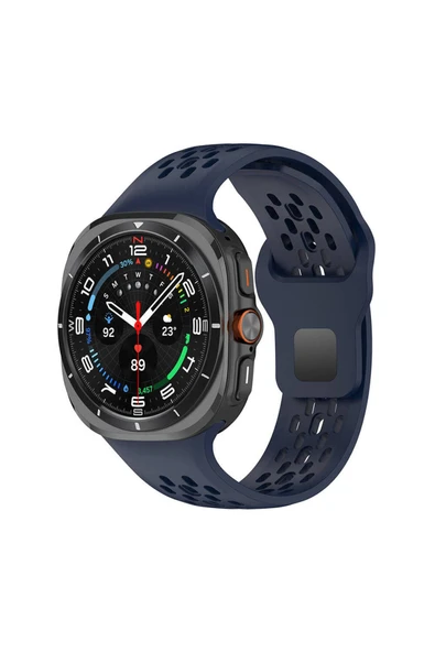 zore Galaxy Watch Ultra 47mm Zore KRD-119 Delikli Tasarım Silikon Kordon-Midnight Blue ürün görseli
