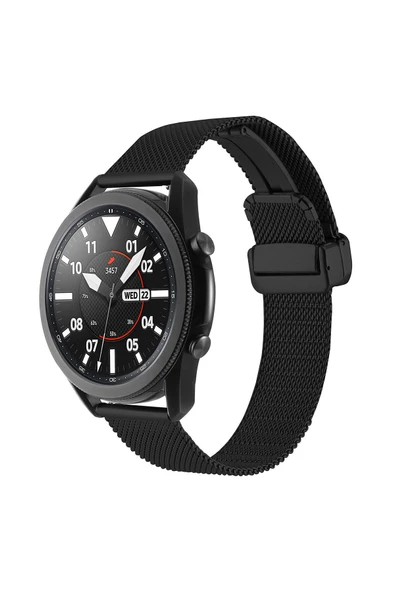 wenixs aksesuar Xiaomi Amazfit Pace Uyumlu KRD-85 22mm Metal Zore Kordon-Siyah