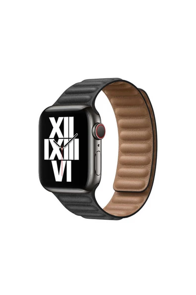 Paksesuar Watch Ultra 49mm Kordon Uyumlu KRD-34 Deri Strap Kayış PAK Lacivert - 5