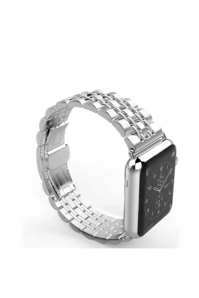 Resveq Watch 44mm Uyumlu KRD-14 Metal Zore Kordon-Gümüş - Resim 3