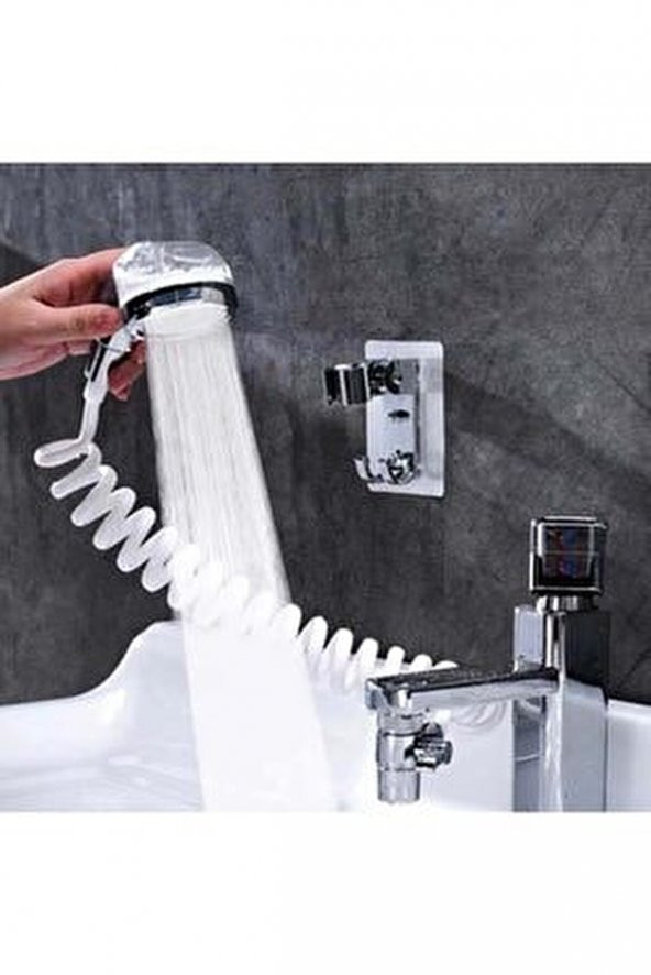 Spiral Hortumlu Banyo Ayarlanabilir Hareketli Banyo Mutfak Lavabo Musluk Duş Başlığı Duş Seti