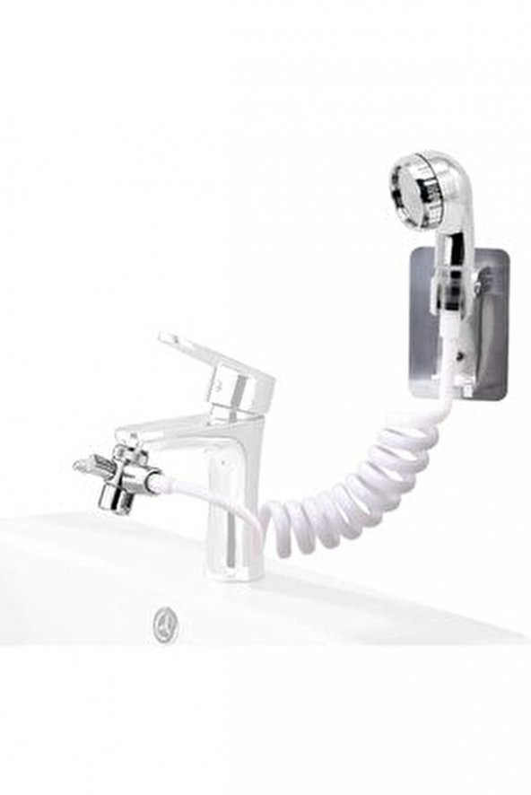 Spiral Hortumlu Banyo Ayarlanabilir Hareketli Banyo Mutfak Lavabo Musluk Duş Başlığı Duş Seti - Resim 2