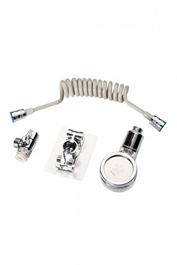 Spiral Hortumlu Banyo Ayarlanabilir Hareketli Banyo Mutfak Lavabo Musluk Duş Başlığı Duş Seti - Resim 4