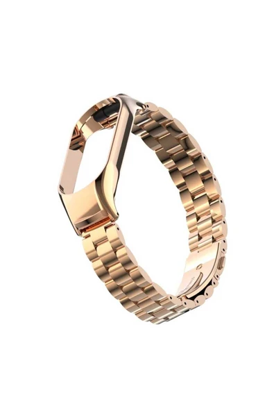 prolysus Xiaomi Mi Band 7 Uyumlu KRD-04 Metal PRL Kordon Rose Gold - Resim 3