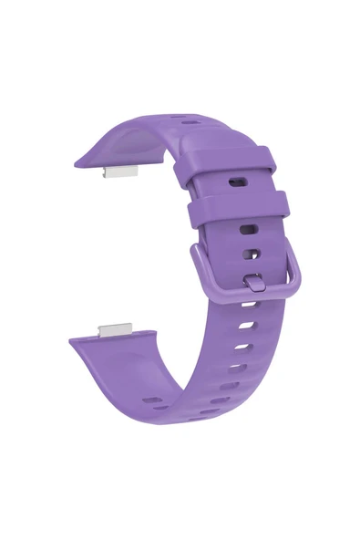 KILIFTECH Huawei Watch Fit 3 Band Serisi Klasik Kordon Silikon Strap Kayış-Lila - 6