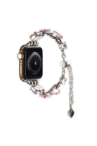 KILIFTECH Apple Watch 42mm Zore KRD-115 Renkli Taş Tasarımlı Kordon-Lila - 5