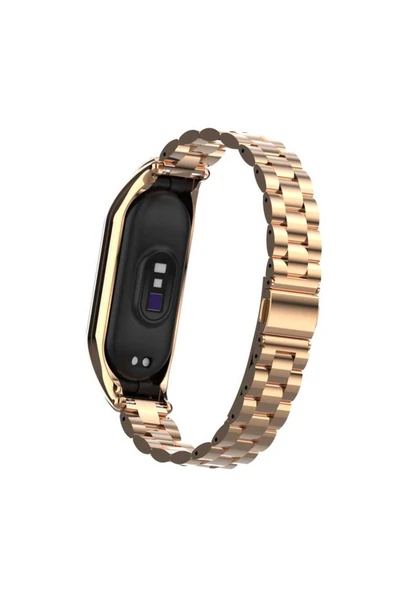 prolysus Xiaomi Mi Band 7 Uyumlu KRD-04 Metal PRL Kordon Rose Gold - Resim 4