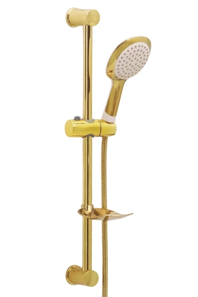 ESORA Sürgülü Duş Seti Gold Renk Banyo Duş Takımı Altın Duş Başlığı Spiral Sürgülü Robot Duş Seti ürün görseli 1