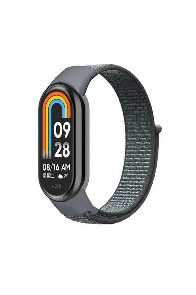 KILIFTECH Xiaomi Mi Band 9 Zore KRD-03 Hasır Kordon-Gri