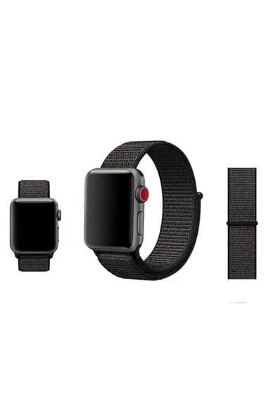 KILIFTECH Watch 44mm Uyumlu KRD-03 Hasır Zore Kordon-Siyah-Gri - 6
