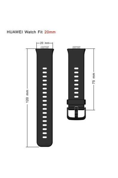 KILIFTECH Huawei Watch Fit KRD-43 Uyumlu Zore Kordon-Siyah - Resim 5
