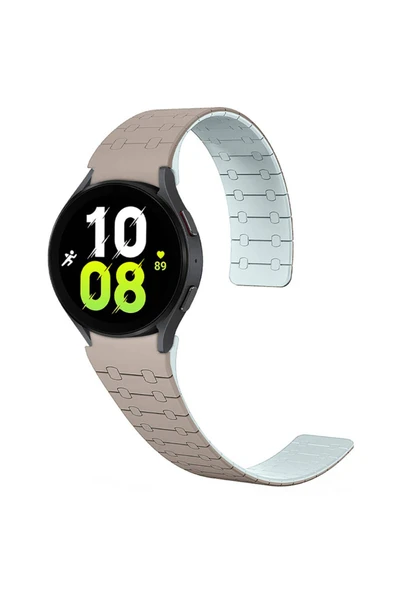 KILIFTECH Galaxy Watch 6 40mm Zore KRD-111 20mm Çizgili Desenli Silikon Kordon-Haki