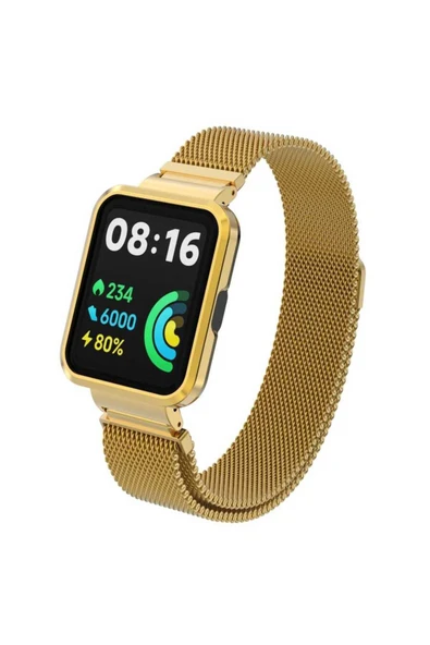 Base Dijital Xiaomi Redmi Watch 2 Lite Uyumlu KRD-58 Metal Zore Kordon Krem - 4