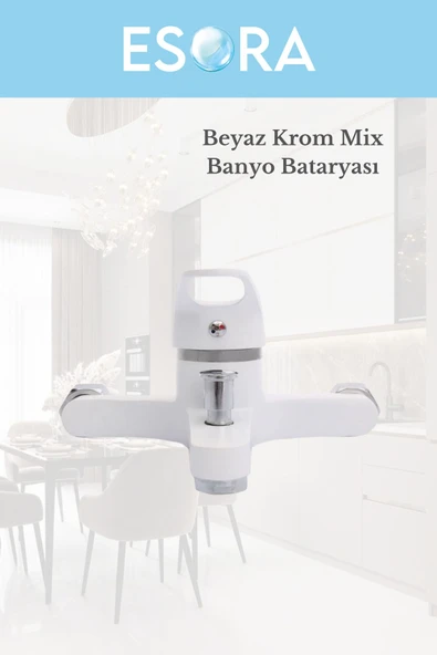 ESORA Beyaz Krom Mix Banyo Bataryası - 3