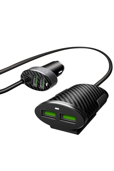 KILIFTECH Siyah ZR-C502 2+2 Araç Şarj Seti Zore-KTH