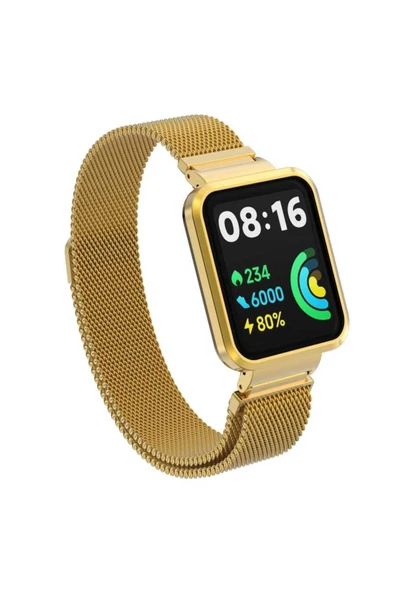 Base Dijital Xiaomi Redmi Watch 2 Lite Uyumlu KRD-58 Metal Zore Kordon Krem - 3
