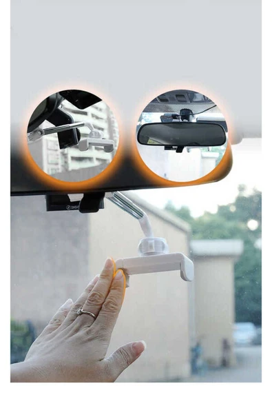 KILIFTECH Zore LG-01 Dikiz Aynası Telefon Tutucu-Siyah - 6